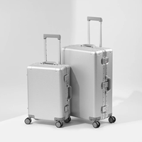 Valise trolley unisexe 20 pouces grande capacité avec serrure TSA, coque rigide en aluminium et magnésium, légère, élégante et simple