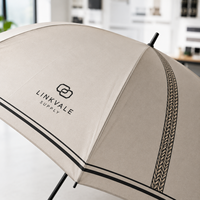 Parapluie de golf de luxe personnalisé avec logo, extra large, diamètre 135 cm, armature en fibre de verre de 14 mm, résistant au vent (65 mph), monocouche, imperméable