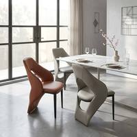 Chaise de salle à manger en cuir PU haut de gamme au design simple et confortable, idéale pour la maison, le salon, les restaurants et les hôtels