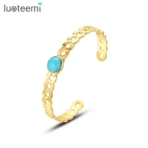 SP-LAM Hot Sale Lady Gold Plated Cuff Plated High Quality Indian Designer Charm Bracelet Stainless Steel Bangle