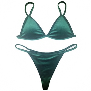 Bikini personnalisé OEM, coupe asymétrique à une épaule, 2 pièces, push-up, string en V, séchage rapide, spandex/polyester, métallisé - Product Image 6
