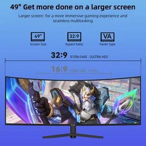 Moniteur de jeu incurvé 49 pouces 4K 240Hz <span class=keywords><strong>100Hz</strong></span> ultra large pour esports, écran LCD IPS/VA, temps de réponse de 1 ms, prix d'usine - Product Image 2