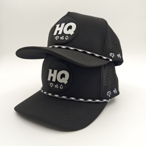 Casquette de golf solide à 5 panneaux, imperméable, avec logo en silicone personnalisé, faible MOQ, OEM, patch en caoutchouc 3D perforé au laser, surface hydrophobe - Product Image 2