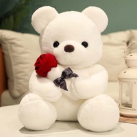 Osito de Peluche Pequeño y Súper Suave al por Mayor, Peluche de San Valentín, Juguete de Peluche con Rosa, Consolador para Niños