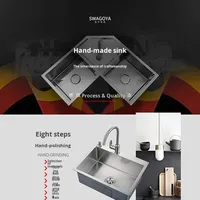 Évier de Cuisine Multifonction Personnalisable en Acier Inoxydable 304, à Vasque Unique, Forme Carrée, avec Quatre Trous