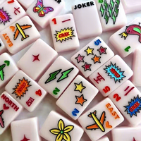 Jeu de Mahjong américain Corey Paige 160 pièces, tuiles en acrylique sculptées en forme d'étoile, jeu complet