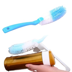 Brosse de nettoyage créative en silicone écologique avec long manche pour bouteilles d'eau, casseroles, tasses - Élimination des taches multifonctionnelle - Product Image 1