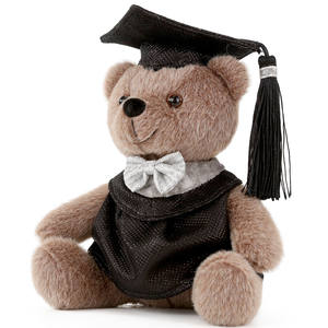 Zaves <span class=keywords><strong>Teddy</strong></span> <span class=keywords><strong>Bear</strong></span> Boneca Casal Soft Plush Decoração Para Casa Crianças Diversão Festa Sentado Vestido Preto Bowtie Mortarboard Presente De Graduação - Product Image 2
