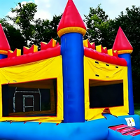 Château gonflable de qualité commerciale pour enfants, durable, PVC 0,55 mm, capacité 500 kg, installation facile, pour fêtes en extérieur et dans le jardin