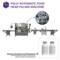 Machine de remplissage automatique intégrée à 4 têtes pour la production de détergents, shampoings et cosmétiques