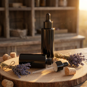 5/10/15/20/30/50/100ml Amber Boston Essential Oil Glass <b>Dropper</b> <b>Bottles</b> with Engraving & Hot Stamping - Product Image 1
