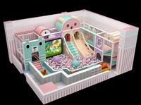 Equipo de Juego Interior Personalizado con Temática Animal Pastel: Torre en Forma de Cabeza de Gato, Tobogán de Oso, Sacos de Boxeo, Puente de Cuerdas y Piscina de Bolas |   FEC para Niños