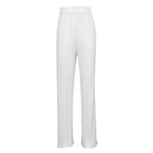 Offre Spéciale plus récent <span class=keywords><strong>été</strong></span> <span class=keywords><strong>2022</strong></span> mode décontracté blanc plissé pantalon col rond cravate sans manches T-Shirt femmes deux pièces costumes - Product Image 6
