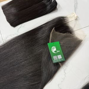 Cabello Vietnamita Virgen Natural - Cierre Frontal de Encaje Suizo HD, Construcción Ligera, Nudos Súper Pequeños - Product Image 3