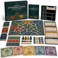 Jeu de société de gestion d'entreprise Jinayon Custom Enterprise Avenue avec billets de banque fictifs, pièces en carton gris et en bois, OEM ODM