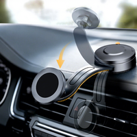 Support de téléphone de voiture en alliage d'aluminium de qualité supérieure, fixation rapide, rotation à 360° °   Support de smartphone rotatif pour pare-brise de voiture, magnétique