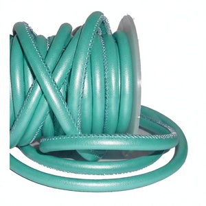 Vente en gros de cordons en cuir cousus Couleur métallisée Vert Taille 5mm 6mm 7mm 8mm Cuir Nappa Corde en cuir souple - Product Image 1