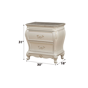 Comodino Chantelle con finitura bianco perla e piano in granito - Product Image 5