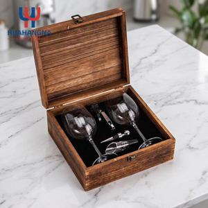 OEM ODM Custom Wooden Box <b>Wine</b> Glass Gift Set Crystal Red Cups With 4pcs Bar Accessories for Wedding and Corporate Events - Product Image 3