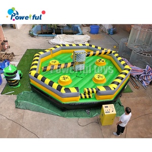 5m juego de deportes inflable Wipeout eliminador de juego de salto inflable colapso Juegos de parque de trampolín Wipeout - Product Image 2