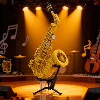 Creative MOC Musical Instrument Building Kit Piano Violin Guitar Organ Trumpet Desktop Display Ornament Gift for Music Fans