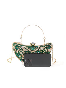 Caja portátil de lujo explosiva con forma de luna retro europea y americana, con diamantes de imitación incrustados, para fiestas de mujer - Product Image 4