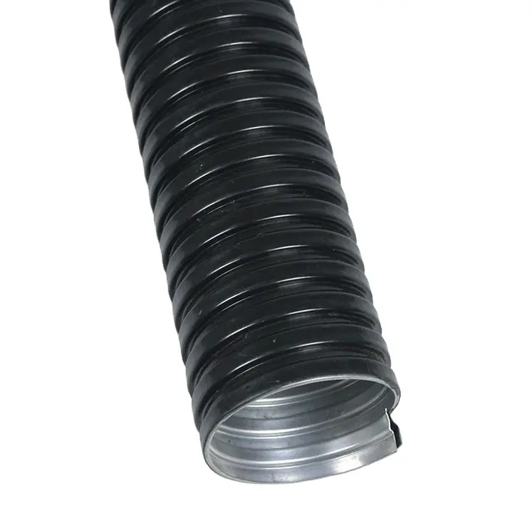 Tubi per condotti elettrici corrugati flessibili grigi metallici rivestiti in PVC tubo flessibile in metallo condotto in pvc elettrico