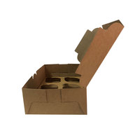 Boîte d'emballage en papier Kraft avec fenêtre en plastique, rectangulaire, pour Biscuits, gâteaux, cupcakes, 6 trous, 1, 2, 4 ou 6 pièces