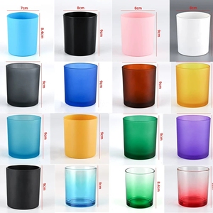 Venta al por mayor de fábrica, 8oz, 10oz, tarro de vela de Vidrio colorido súper esmerilado con tapa de madera para hacer velas - Product Image 3