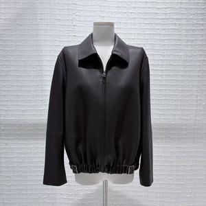 Chaqueta de Cuero Genuino de Piel de Oveja Personalizada para <span class=keywords><strong>Mujer</strong></span>, con Cierre, Resistente al Viento, Elegante, Informal, para Otoño - Product Image 1