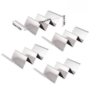 Soporte para Tacos <span class=keywords><strong>Mexicanos</strong></span> de Acero Inoxidable al por Mayor, Bandeja Ondulada para Panqueques y Tartas, Utensilio de Repostería y Cocina - Product Image 1