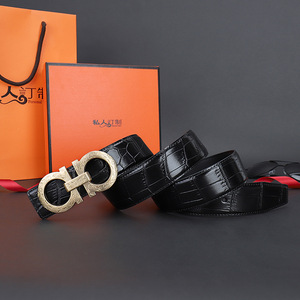 Cinturón para hombre, cuero genuino para hombre, novedad de 2024, pantalones con hebilla de placa de marca de gama alta, cinturón clásico de moda para hombre que combina con todo - Product Image 3