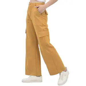 Custom High Quality Baggy Cargo Pants Fashion Ladies Loose Straight-leg Casual Jogging Pants For Women
