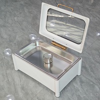 Offre Spéciale 9L Rectangle Blanc Équipement De Restauration Buffet Pots De Chauffage En Acier Inoxydable Réchauffeur De Nourriture Électrique