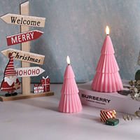 Matti's Batteriebetriebener Säulen-Rosa-Baum mit Fernbedienung und Timer, Heimdekoration, Weihnachtsbaum, LED-Kerze, Flammenlos