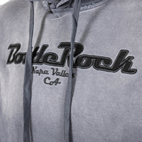 Sweat-shirts à capuche pour hommes en coton épais, gris anthracite délavé, avec motif roche, effet vieilli, style streetwear, personnalisés
