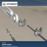 Kit de suspension pour conduits en tissu avec câble en acier pour installation au plafond
