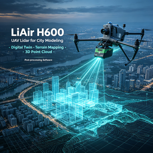 LiAir H600 Laser Scanner Thick Point Cloud High Precision Lidar Scanner for 3D Modeling, Digital Twin, Terrain Mapping,