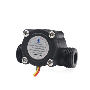 Sensor de Flujo de Plástico con Efecto Hall HKFAST Serie FHS-1P, PA66+PF, Rosca G1/2, 24VDC, Salida Analógica 4-20mA, Medidor de Flujo de Líquido 0-15L/min - Product Image 1