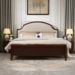 Cama Doble de Madera Maciza de Estilo Retro Chino Nuevo, con Respaldo Acolchado Suave, para Dormitorio Principal, Estética de la Dinastía Song - Product Image 4