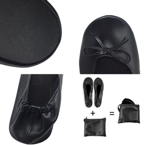 Bestseller Damen Valentinstag Geburtstagsgeschenk Kunstfell Ballerina Flache Schuhe After-Party Hausschuhe Faltbar mit Tasche - Product Image 6