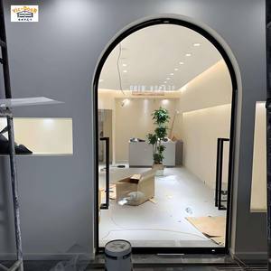 Portes pivotantes de villa de luxe, portes d'entrée modernes en aluminium de grande taille, porte pivotante double en verre isolant trempé - Product Image 5