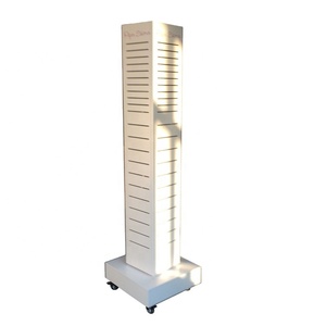 Cửa hàng 4 Side gỗ treo sản phẩm Tủ Rack Rack hiển thị, MDF <span class=keywords><strong>slatwall</strong></span> hiển thị Gondola kệ, tháp <span class=keywords><strong>slatwall</strong></span> hiển thị - Product Image 1