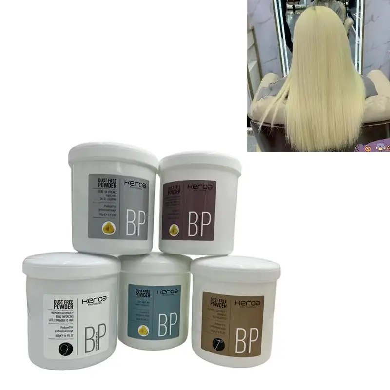 Venta al por mayor 500g Keroa Series No Stimulation Organic 9 + Blue Bleach Powder para tinte de cabello