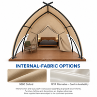 Tente de glamping indienne de luxe ignifuge, protection UV, PVC 850g, villa de villégiature imperméable pour hébergement hôtelier FY-1