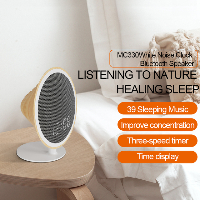 Portable White Noise Sound Machine with Auto-Off Timer 39 Relaxing Nature Sounds for Home Office LED Light Plastic Body