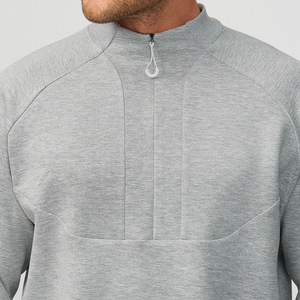 Pullover da uomo con collo alto a quarto di Zip tuta da ginnastica Set di pantaloncini Casual manica lunga completo <span class=keywords><strong>2</strong></span> pezzi tuta sportiva da Jogging - Product Image 6