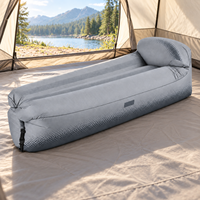 Canapé-lit gonflable avec côtés surélevés et coussin de tête intégré, chaise longue de camping portable pour une personne, pour marque privée