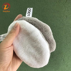Tampons nettoyants réutilisables doux pour le visage et les <span class=keywords><strong>yeux</strong></span> en microfibre corail, 2 couches, avec logo personnalisé, zéro déchet, avec <span class=keywords><strong>lotion</strong></span> - Product Image 4