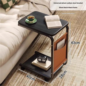 Table <span class=keywords><strong>console</strong></span> minimaliste moderne |   Petit <span class=keywords><strong>meuble</strong></span> de salon roulant en bois et acier carbone pour chambre et rangement de canapé - Product Image 2